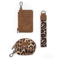 thumbnail image 3 of Wrangler Women's Western Dual Pouch Wristlet Wallet - Embroidered Boot Scroll Design with Zippered Card Holder, Leopard-Brown, 3 of 7