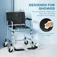 thumbnail image 5 of HOMCOM Rolling Shower Wheelchair for Seniors, Bedside Commode Chair with Padded Seat, Backrest, for Handicap, Toilet Chair, 300 lbs, Black, 5 of 9