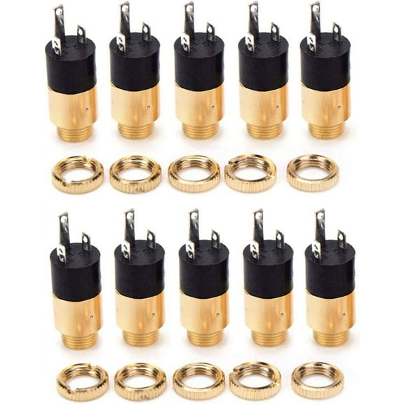 Treedix 10pcs PJ302 3.5mm Stereo Jack Socket 3-Pin Headphone Jack Audio Interface Dual Channel