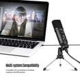 thumbnail image 2 of USB Condenser Microphone Computer Mic Kit with Mini Desktop Metal Tripod Stand Windscreen USB Cable for Music Recording Live Streaming Online Singing Meeting Teaching Game, 2 of 7