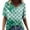 Green, variant on Womens Summer V Neck Short Sleeve Tops Oversized Loose Fit Scale Tees Digital Graphic Printed Fashion T-Shirts