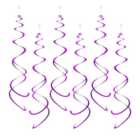 Party Swirl Decorations, Hanging Swirl for Ceiling Decorations, Purple, Pack of 30