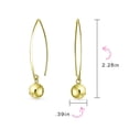 thumbnail image 4 of Bling Jewelry Womens Minimalist  Dangle Earrings 14K Gold Plated Sterling Silver 8MM Bead, 4 of 4