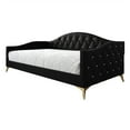 thumbnail image 7 of Castle Place Modern Camelback Silhouette Upholstered Tufted Twin Daybed, Black, 7 of 7