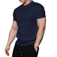 thumbnail image 4 of BRGZLK Men's Short Sleeve Muscle T-Shirts Summer Crew Neck Anti Wrinkle High Elasticity Tee Shirt Tops Trendy Stretch Fit Gym Workout, 4 of 5