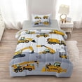 thumbnail image 1 of 4-Pcs Construction Twin Size Boys Bedding Set, Kids Comforter Set for Teens, 1 of 7
