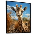 thumbnail image 2 of Designart "Portrait of a Cute Giraffe" Animals Floater Framed Wall Decor, 2 of 7