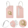 thumbnail image 3 of Ofertas Únicas 1 Pc Etiqueta de Equipaje Letra Q para Viajar Rosa PU, 3 of 5