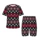 thumbnail image 1 of Balery red Minimalist Snowflake Conjunto de Pijama Infantil de Manga Corta con Estampado – Ropa de Dormir de Algodón Suave-Small, 1 of 6