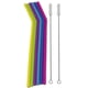 thumbnail image 3 of Reusable Silicone Flexible Bend Smoothies Straws With Cleaning Brushes 6pcs, 3 of 3