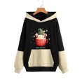 thumbnail image 4 of Blusa de manga larga con estampado navideño informal a la moda para mujer, suéter con bolsillo, sudaderas con capucha Fridja bvmnju5824, 4 of 6