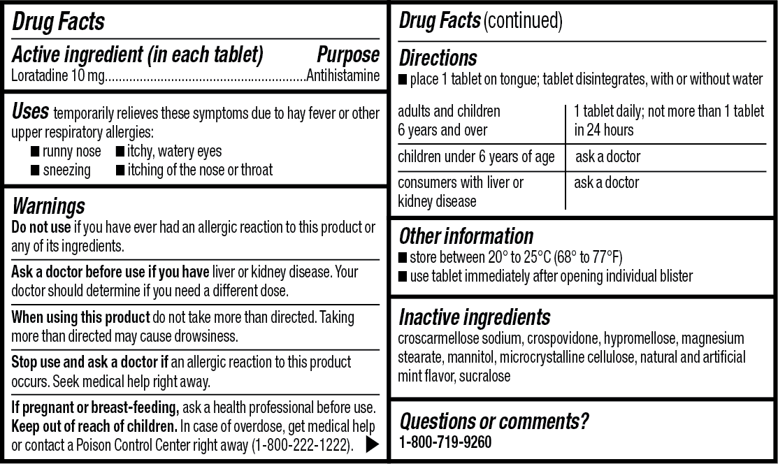 Equate Non-Drowsy Loratadine Antihistamine Orally Disintegrating Tablets, 10 mg, 10 Count