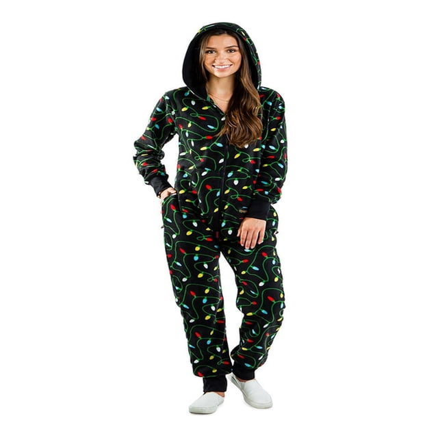Combinaison à Capuche pour Femmes, Pantalon Long de Noël, Justaucorps à Manches Longues, Pyjama, Tenue d'Intérieur