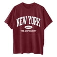 thumbnail image 4 of Women's Casual Graphic Print Oversized Round Neck Short Sleeve Tee Shirt Loose Fit Drop Shoulder Tops Oversized T-shirts Short Sleeve Crewneck Casual Tops, 4 of 4