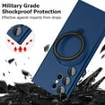 thumbnail image 6 of Compatible for Samsung Galaxy S23 Ultra Case with Magnetic Ring Holder [Compatible with Magsafe & Camera Lens Protector] Soft TPU Shockproof Kickstand Phone Case for Galaxy S23 Ultra Dark Blue, 6 of 12