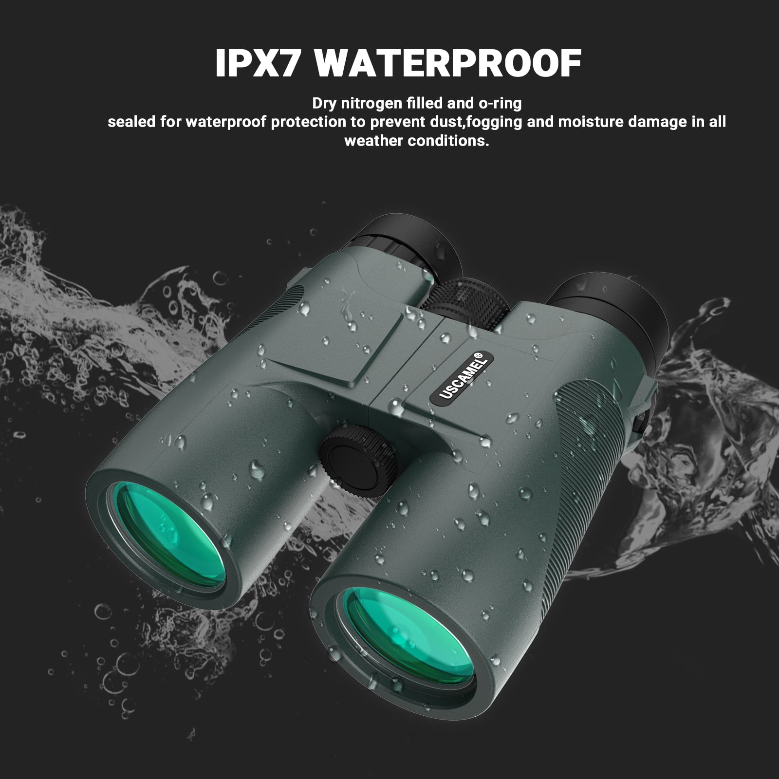 USCAMEL 10x42 Binoculars for Adults, BAK4 FMC Binoculars with Low Night Vision, Clear Image Compact Professional Hunting Binoculars Waterproof for Bird Watching, Traveling