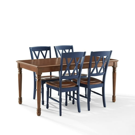 Crosley Furniture Shelby 5-Piece Traditional Dining Table Set for 4, Dinner Tables with Kitchen Chairs