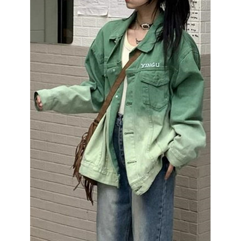 Danceemangoo Women's Retro Korean Street Loose Jean Coat