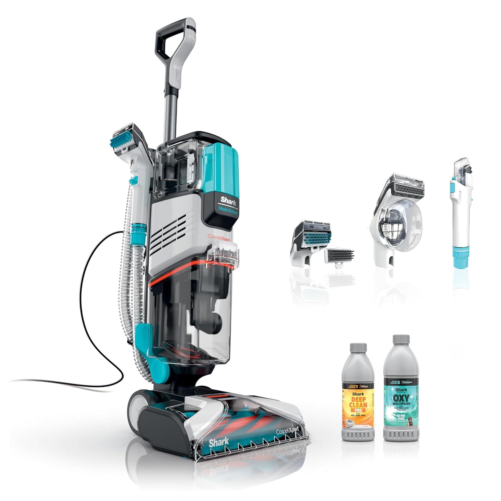 Restored Shark R-EX201 CarpetXpert with Stainstriker Upright Deep Carpet Cleaner, Cyan (Refurbished)