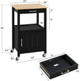 thumbnail image 2 of CRXX Kitchen Island Trolley Cart with Drawer and Storage Cabinet, Wood Top Kitchen Cart Microwave Stand for Dining Room, Black, 2 of 10