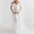 thumbnail image 1 of Vedolay Maternity Dress Summer Maternity Strapless Ruched Maxi Tube Dress with Pockets Pink M, 1 of 4