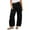 Black, variant on Women's Mid Rise Cord Barrel Jeans Casual Baggy Wide Leg Corduroy Cropped Pants with Pockets