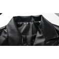 thumbnail image 5 of jtjvou Faux Leather Jacket Women Vintage Style Motorcycle Long Sleeve Waist Belt Leather Jacket Women 2025 Black M, 5 of 7