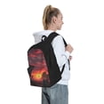thumbnail image 6 of Lsque Sunset Western Desert Cowboy Pattern Adult Backpack – Durable & Lightweight PU Canvas Storage Bag , 15” Laptop Compartment, and Multiple Pockets, 6 of 7