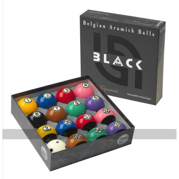 Aramith Tournament Black TV Edition Pool Balls (2 and 1/4 inch)
