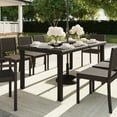 thumbnail image 3 of Martha Stewart 71" Indoor-Outdoor Patio Table with Engineered Wood Top in Brown Rattan Wicker, 3 of 12
