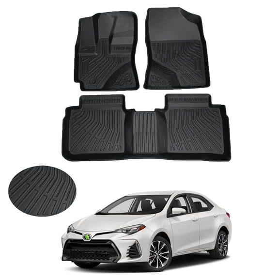 Canvcle Floor Mats Fit for Toyota Corolla 2014-2019 (Only Fit Sedan with Automatic Transmission) All Weather Floor Liners for Corolla Accessories