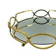 thumbnail image 5 of Vanity Mirrored Tray 30cm Metal Mirror Bottom Party Bandeja de servicio Ornamentado Perfume Joyería Cosmético Organizador Titur Tocador CUTICAT Bandeja de servicio dorada, 5 of 5