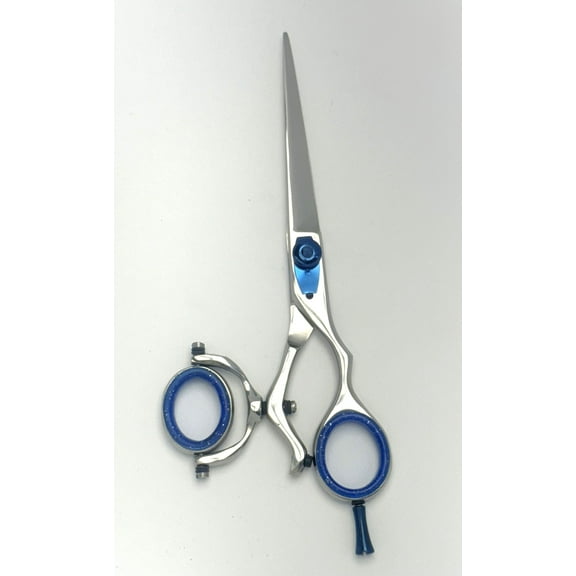 West End 420 Japanese Stainless Steel 6.5" Swivel Thumb Ring Barber Razor Edge Straight Cutting Scissors