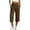 A Brown, variant on Sweatpants Women Ndbuld Women's Winter Fashion Casual Solid Color Loose Button Pant Cuff Elastic Waist Pocket Jogger Capris Pants Navy M