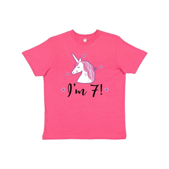 Inktastic 7th Birthday Cute Unicorn Youth T-Shirt