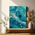 thumbnail image 6 of Abstract Blue Teal Fluid Art Acrylic Pour Canvas Print, Wall Art for Living Room, Bedroom, Office, Kitchen, Hallway Home Decor, 6 of 8