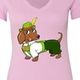 thumbnail image 4 of Inktastic Cute Brown Dachshund in Traditional German Wear Women's V-Neck T-Shirt, 4 of 5
