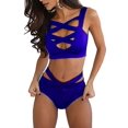 thumbnail image 1 of Women's Sexy Criss Cross High Waist Bandage 2pcs Bikini Set Swimsuit, 1 of 4