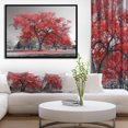 thumbnail image 4 of Designart Grand arbre rouge le jour brumeux ART MURAL À CADRE FLOTTÉ, 4 of 4