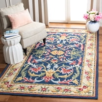 Safavieh Heritage Toby Oriental Area Rug, Navy/Ivory, 6' x 6' Square