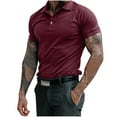 thumbnail image 1 of Catégorie de Produit Chemises pour Hommes / Titre du Produit Homme Été Uni Imprimé Col Rabattu Manches Raglan Hauts Style Chemise à Manches Courtes pour Confort Décontracté, 1 of 5