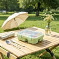 thumbnail image 5 of Plastic Bento Box,Rectangular Buckle Airtight Leakproof Portable Divided Lunch Container | Office Meal Prep Container | Refrigerator Food Storage | Perfect for Outdoor Travel & Picnic,Green, 5 of 7