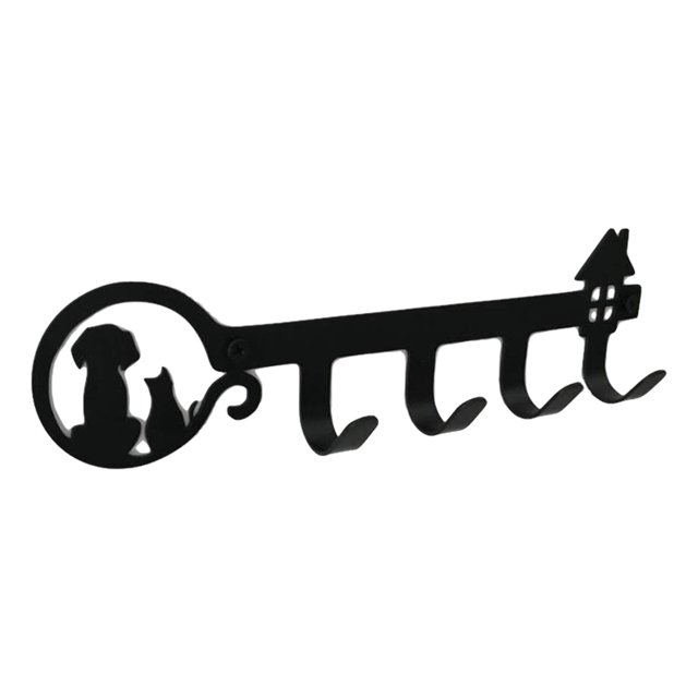 Maytalsory Multi-purpose Key Holder For All Settings Decorative Wall Mounted Iron Key Black25.5×7×3.5cm