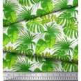 thumbnail image 2 of Soimoi White Cotton Jersey Fabric Tropical Leaves Print Fabric by Yard 58 Inch Wide, 2 of 3