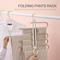 thumbnail image 4 of Labymos Folding Pants Rack Closet Space Saving Pants Hangers Non-Slip Closet Storage Clothes Organizer 5, 4 of 8