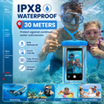 thumbnail image 4 of OAZOUF 4 Pack IPX8 PVC Waterproof Phone Pouch Bag with Fluorescent Detachable Lanyard for iPhone Android, 4 of 9