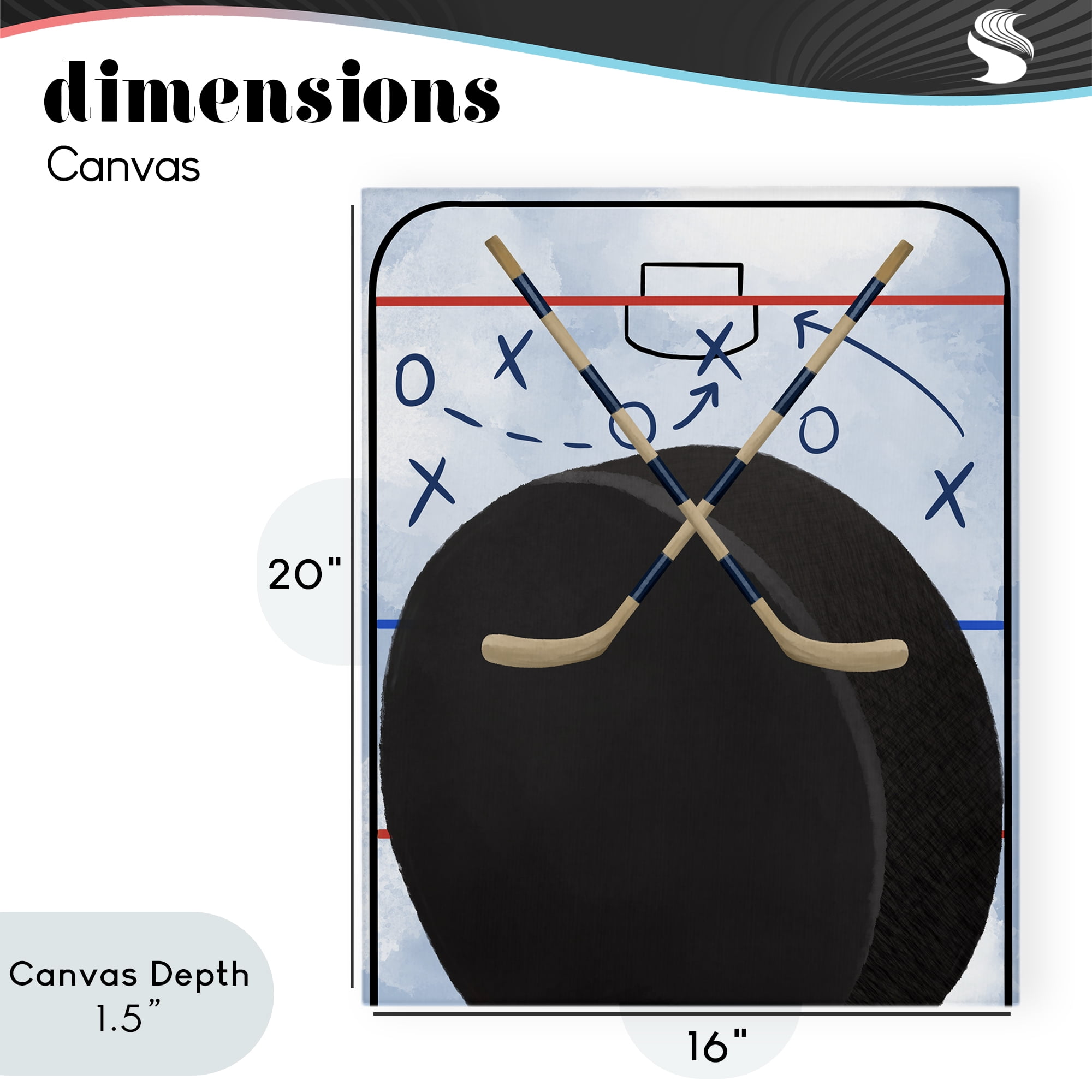 Stupell Industries Hockey Rink Tactics Canvas Wall Art, design by Jennifer Stith