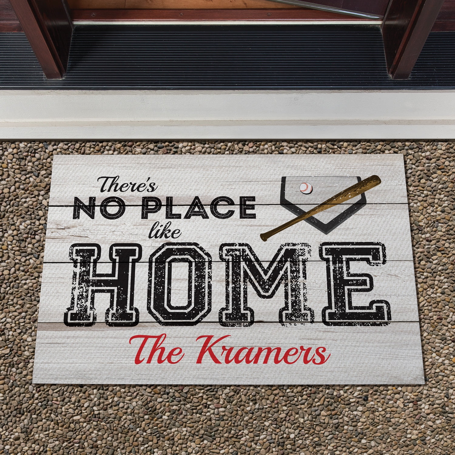There S No Place Like Home Baseball Personalized Doormat Walmart Com