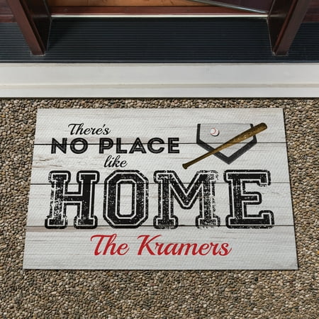 There S No Place Like Home Baseball Personalized Doormat