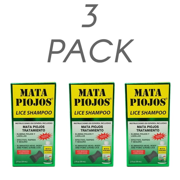 Mata Piojos Lice Shampoo. Low Foaming. Maximum Strength. For Head and